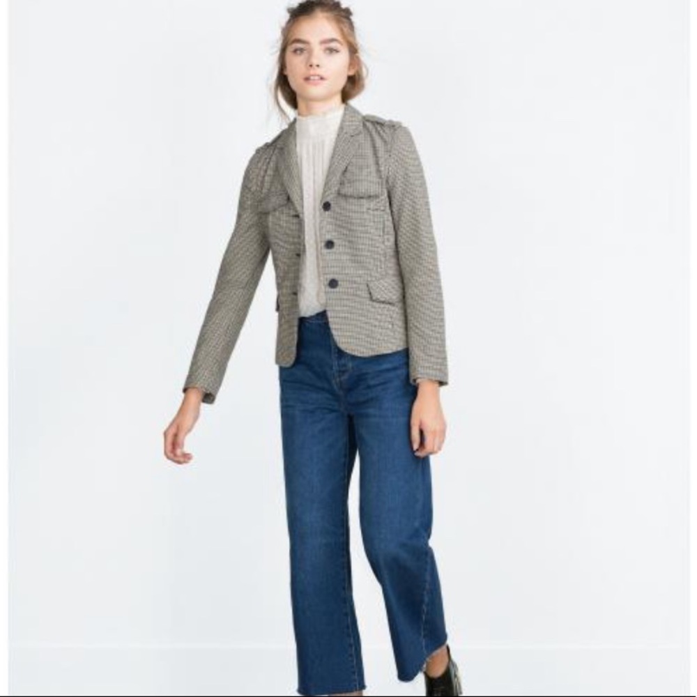 Zara CHECKED houndstooth JACKET blazer